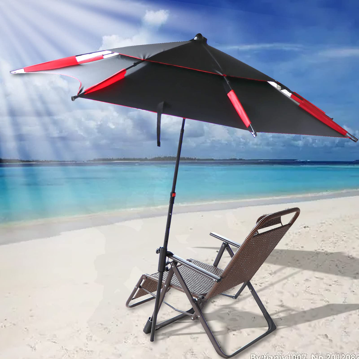 weallbuy boat stern umbrella mount attached to a boat rail