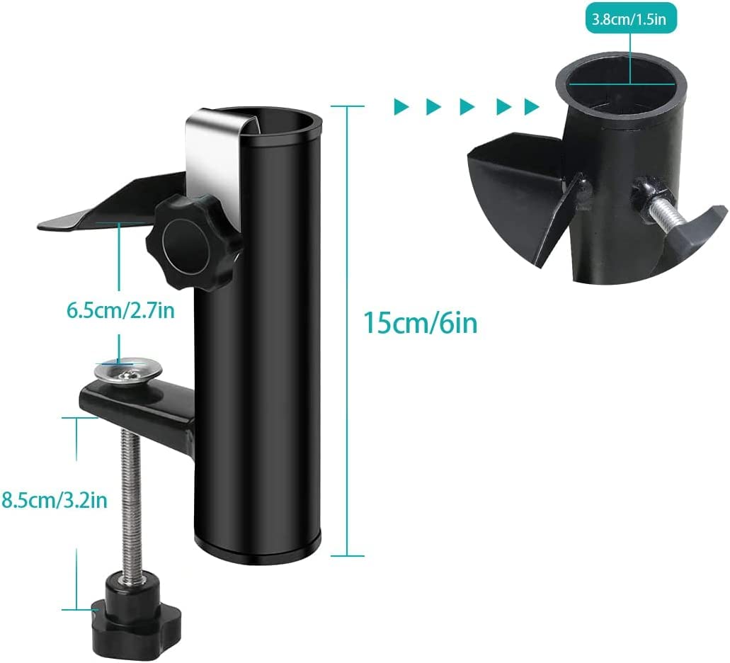 weallbuy deck umbrella mount attachment secured to a railing