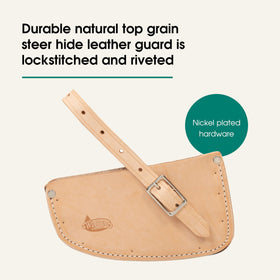 Weaver Leather Arborist Guard close-up of welt stitching highlighting durability