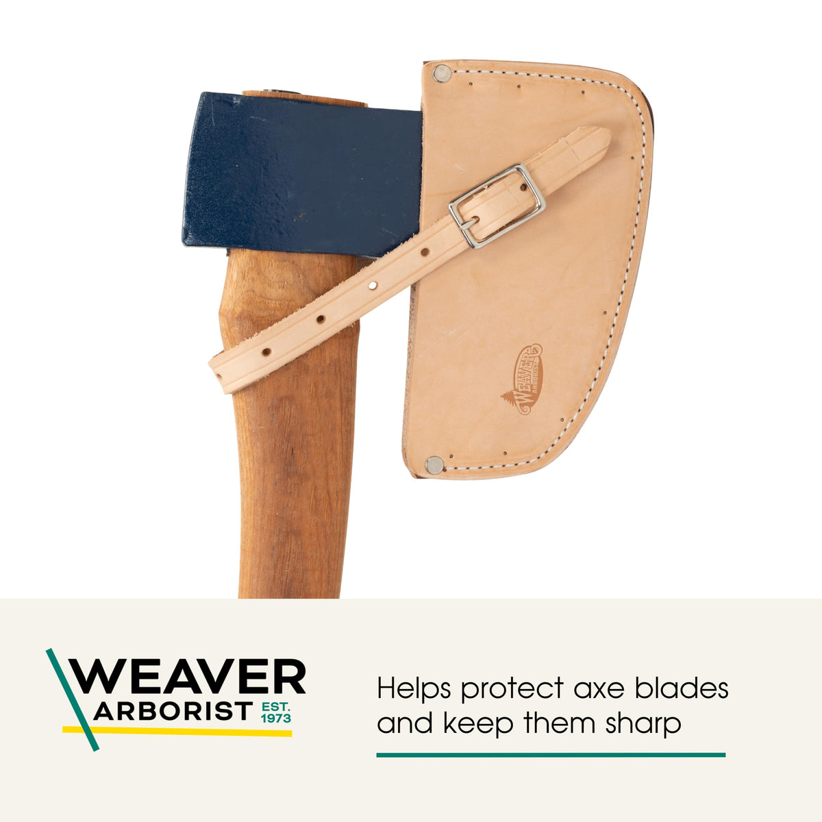 Weaver Leather Arborist Guard side view with buckle showing adjustable strap