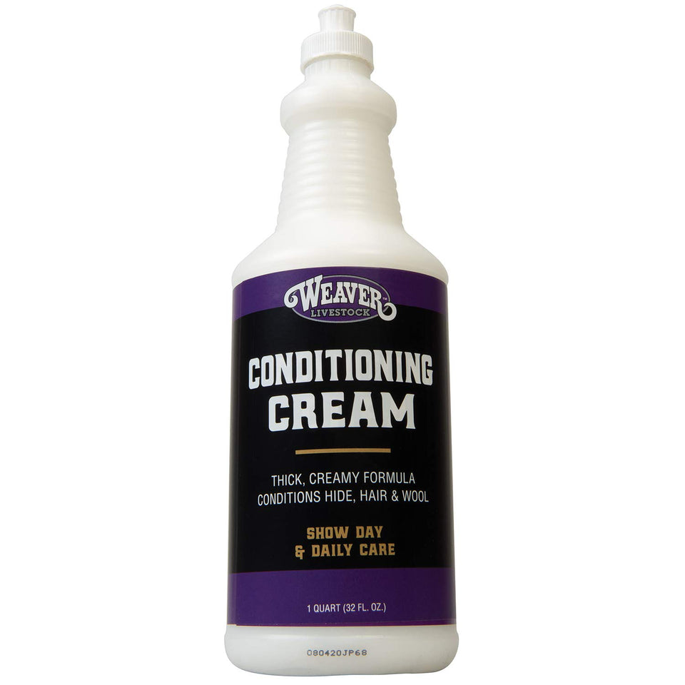 Weaver Leather Livestock Conditioning Cream packaging shows 32 oz size for daily care