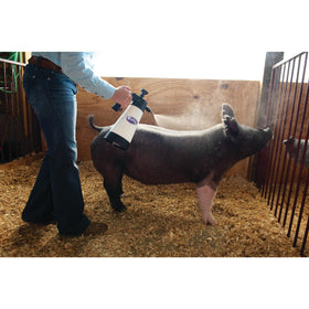 Weaver Leather Livestock pump sprayer side view showcasing swivel nozzle for adjustable spray patterns