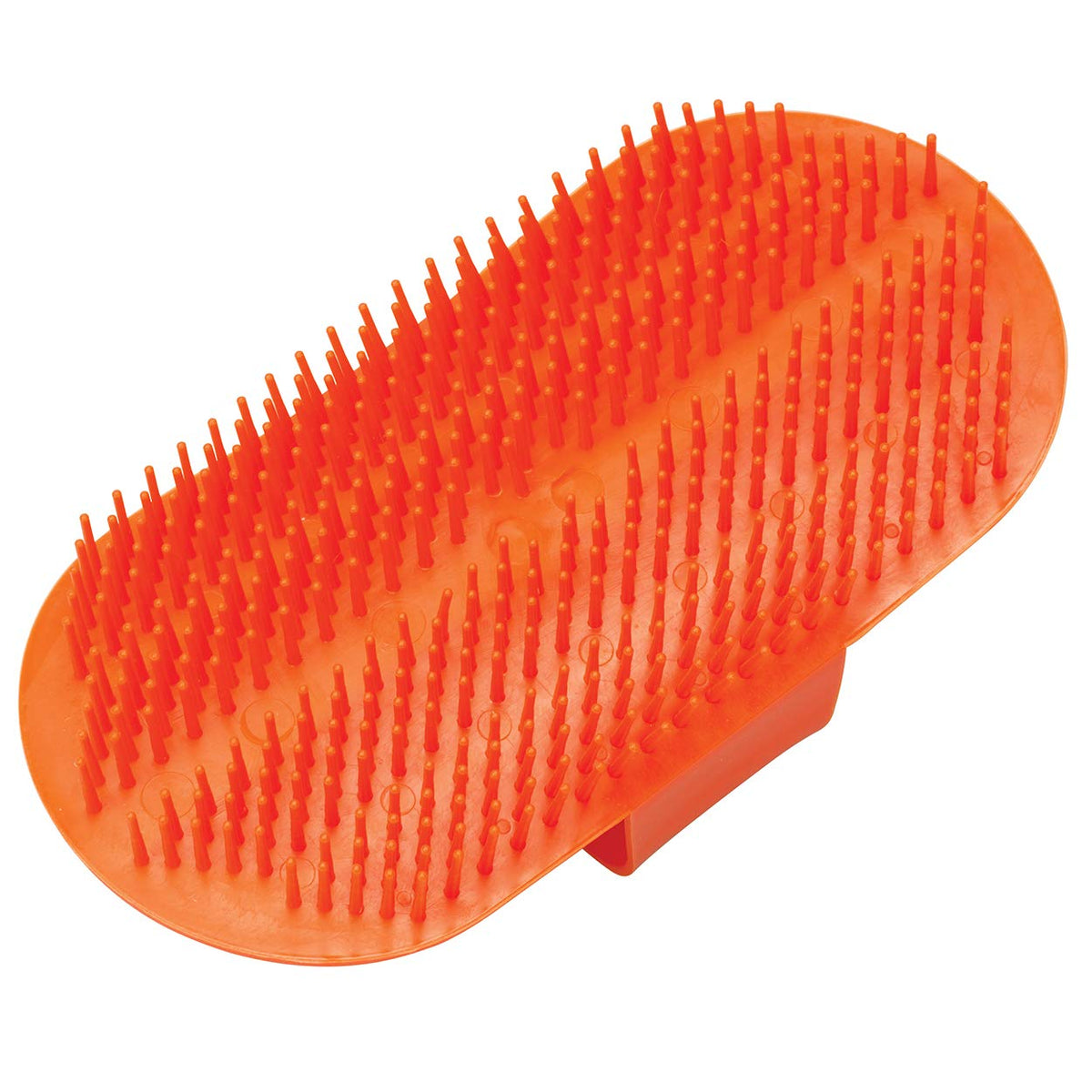 Weaver Leather Livestock Massage Brush orange hands-on grip for washing and scrubbing.