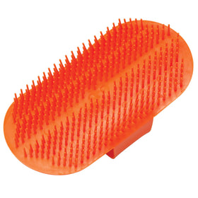 Weaver Leather Livestock Massage Brush orange hands-on grip for washing and scrubbing.