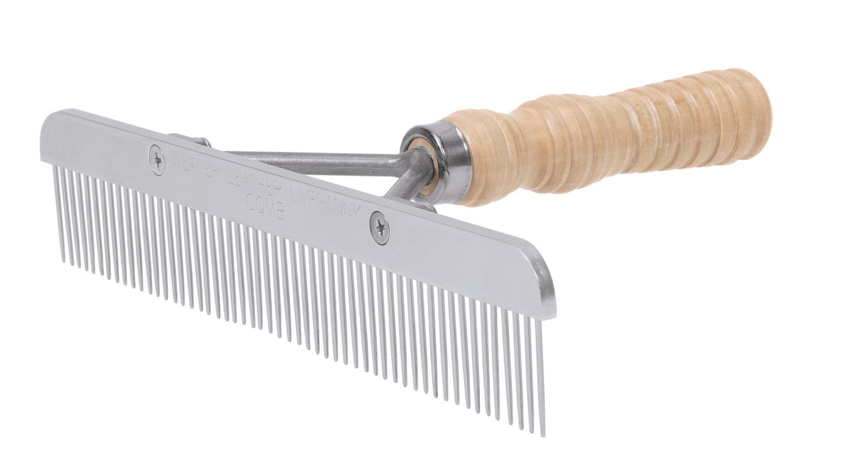 Weaver Leather Livestock show comb with wood handle for secure grip and gentle cattle grooming