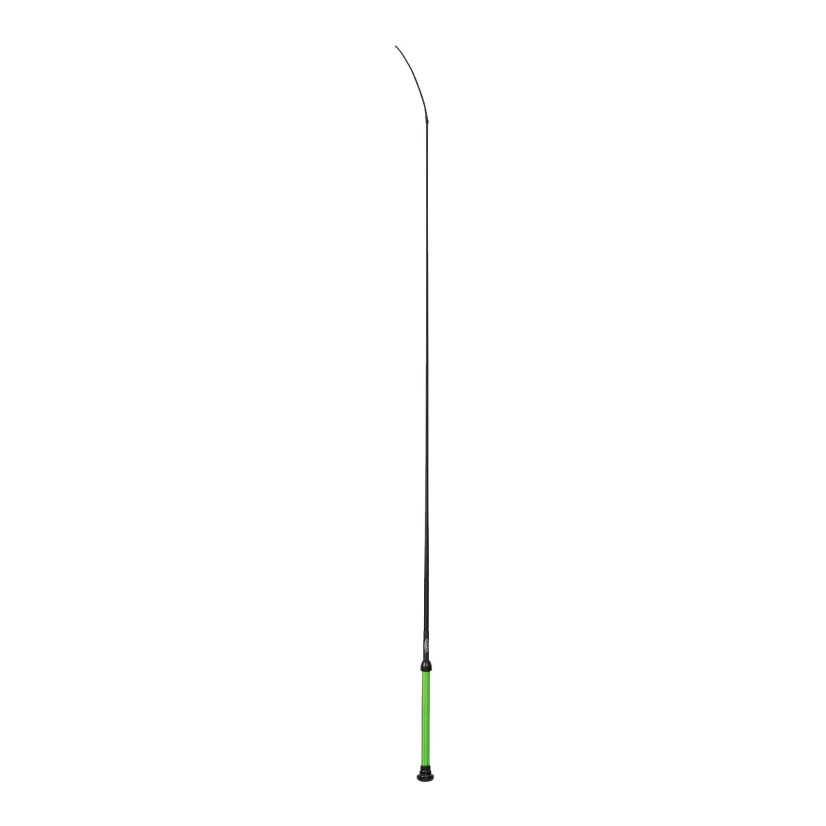 Weaver Livestock pig show whip with lime green leather shaft for precise show ring guidance.