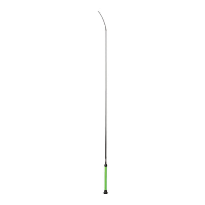 Weaver Livestock pig show whip with lime green leather shaft for precise show ring guidance.