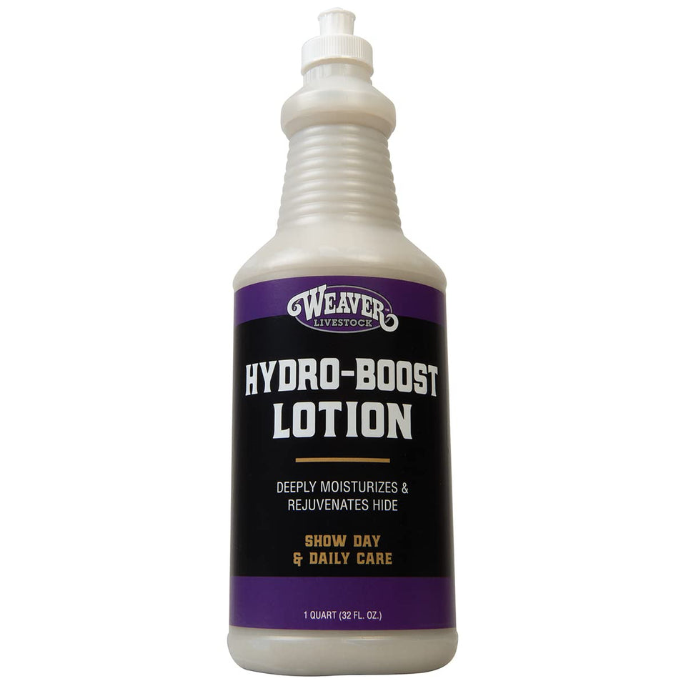 Weaver Livestock Hydro Boost Lotion quart bottle conditions hide, hair, and wool