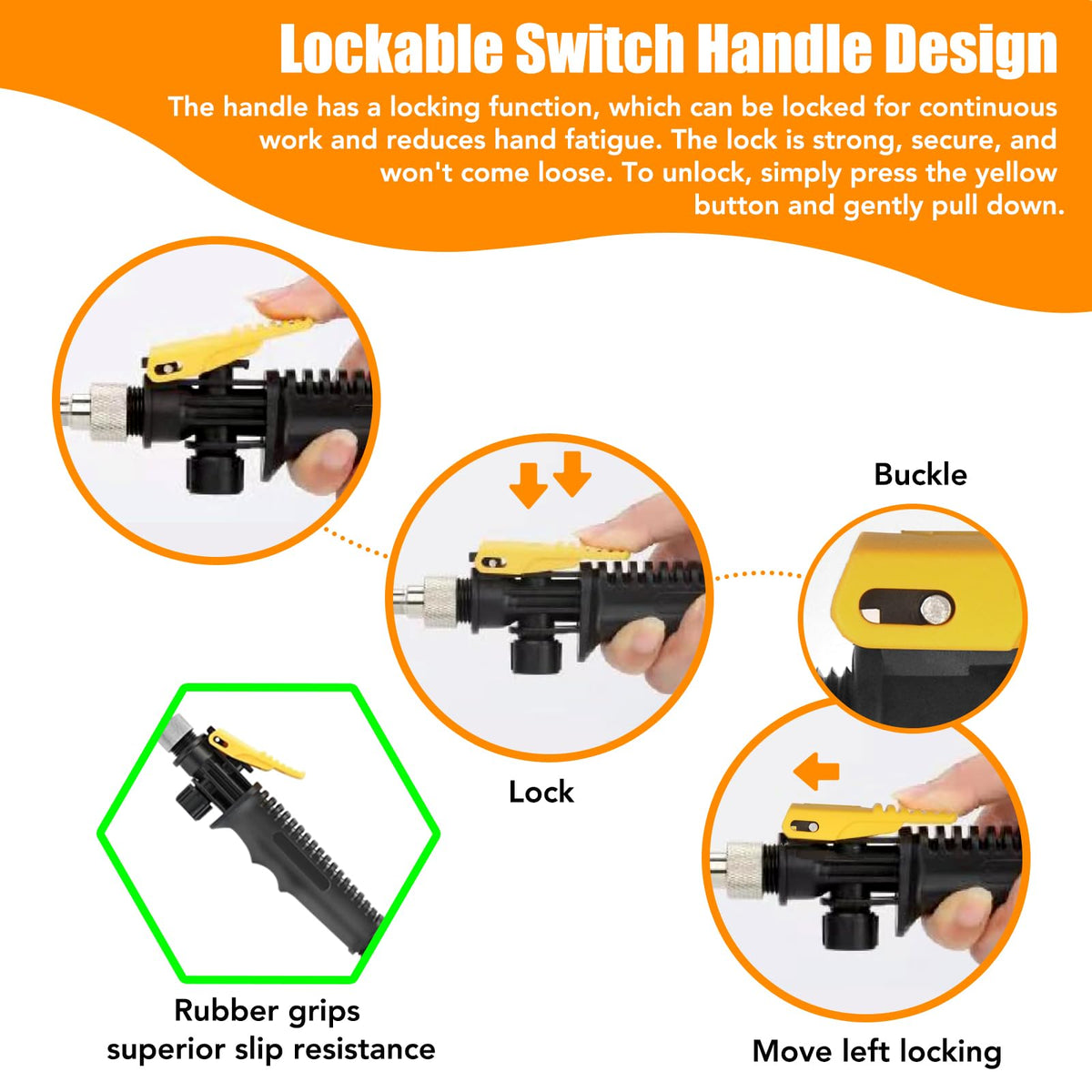 Weazinck hose connectors enabling secure quick connects.