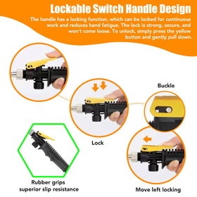 Weazinck hose connectors enabling secure quick connects.