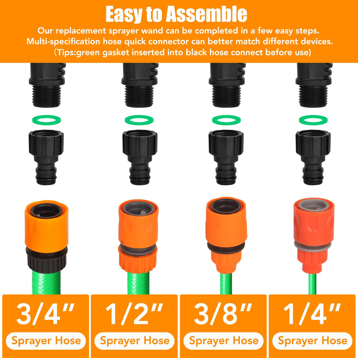 Weazinck quick-connect system for fast, tool-free setup.
