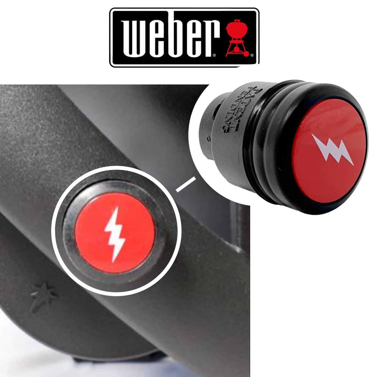 Weber 2181803 igniter button with dimensions 1.25 x 1.25 inches