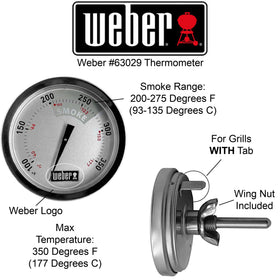 Weber 63029 dial detail highlighting easy temperature tracking
