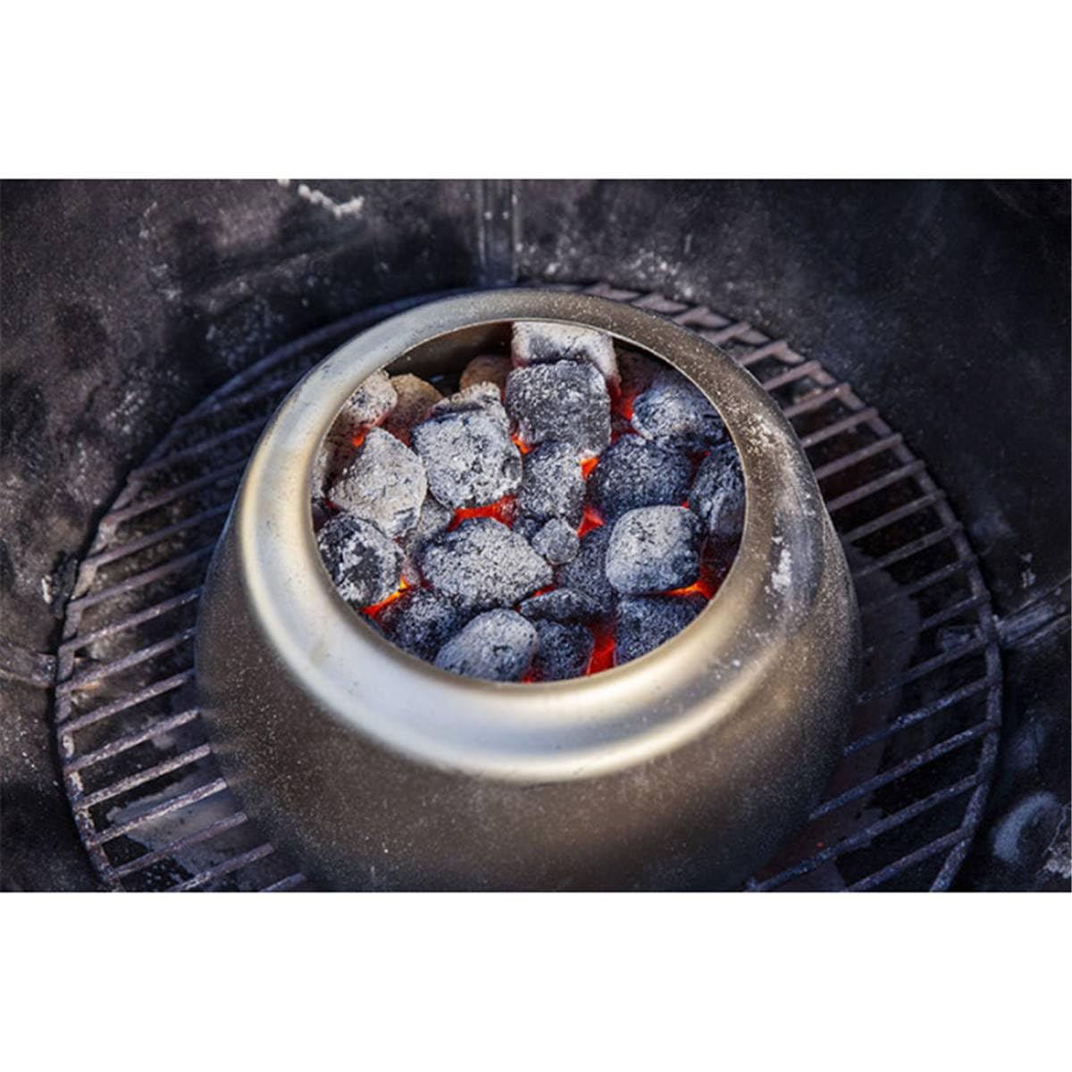 Weber Charcoal Heat Controller space for a water pan to maintain moisture during cooks.