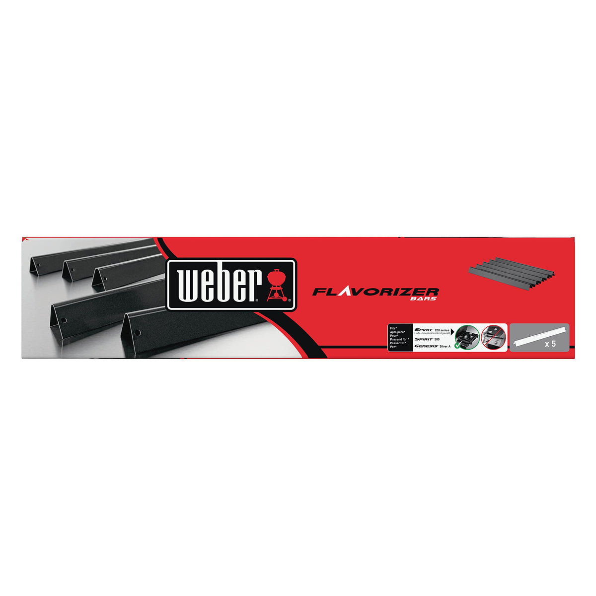 Weber Flavorizer Bars set of 5; porcelain-enameled steel for long-lasting heat distribution.