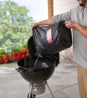 Fold-flat Weber bag reduces clutter when not in use