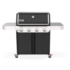Weber Genesis E-415 PureBlu burners deliver consistent flames for even cooking.