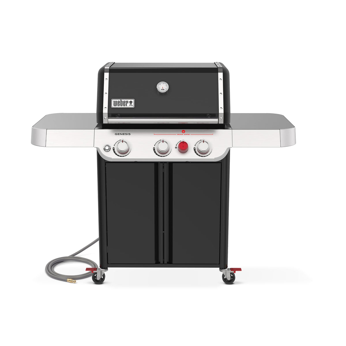 Weber Genesis E-325 with PureBlu burners delivering consistent heat across the grill surface.