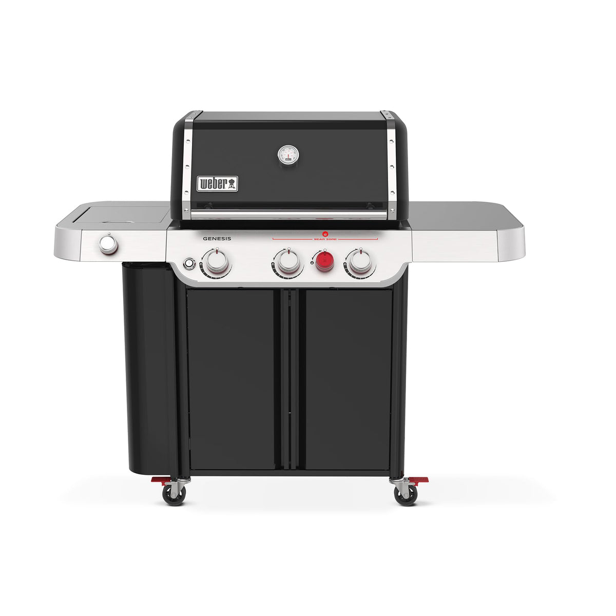 Weber Genesis E-335 with 3-burner cooking area delivers even heat for family barbecues.