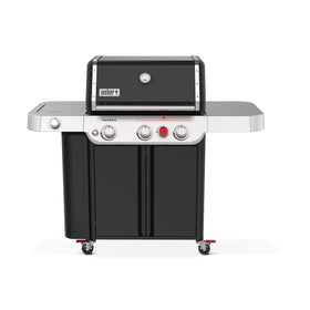Weber Genesis E-335 with 3-burner cooking area delivers even heat for family barbecues.