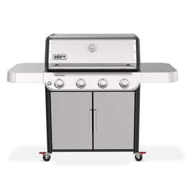 Weber Genesis S-415 PureBlu burners deliver even heat for consistent grilling.
