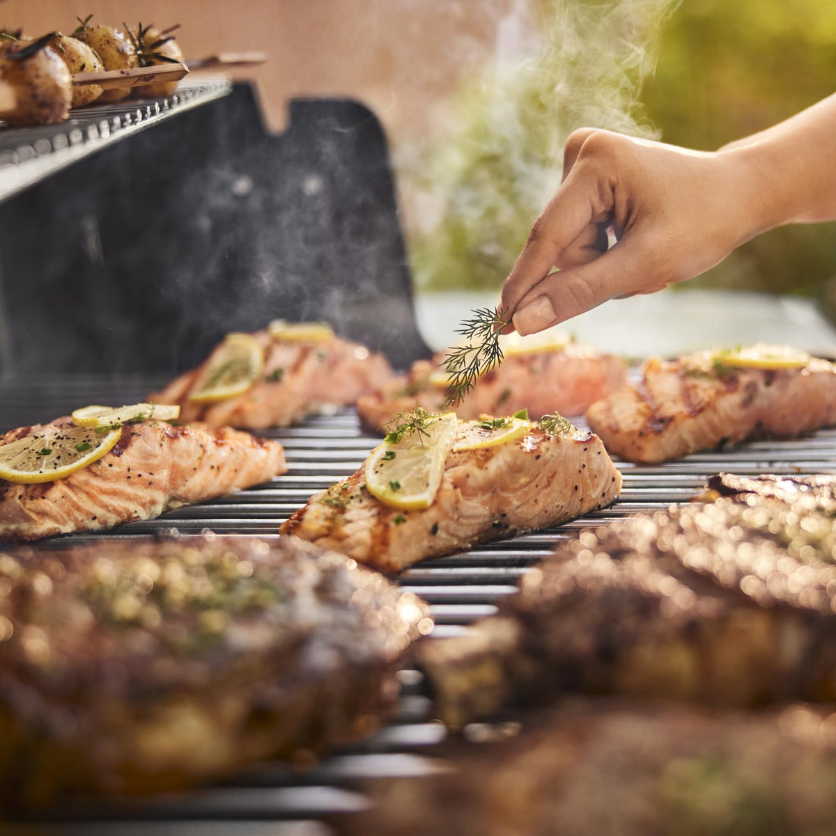 Weber Genesis S-315 with Weber Crafted outdoor kitchen compatibility broadens cooking options