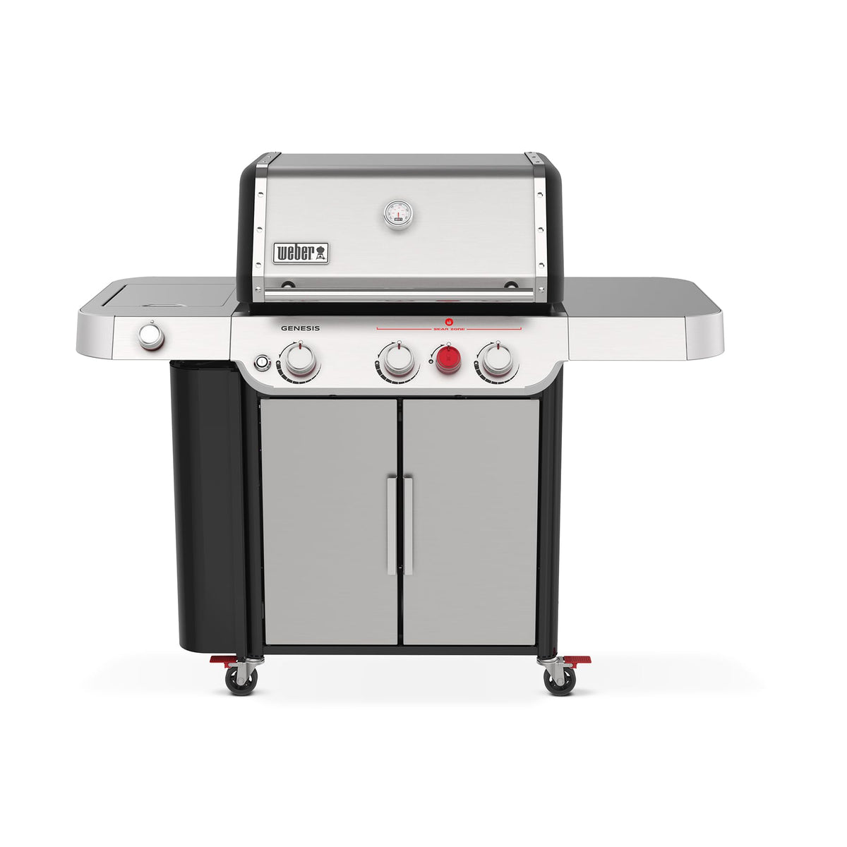Weber Genesis S-335 3-burner grill in action; even heat for family meals.