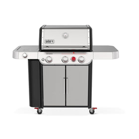 Weber Genesis S-335 3-burner grill in action; even heat for family meals.