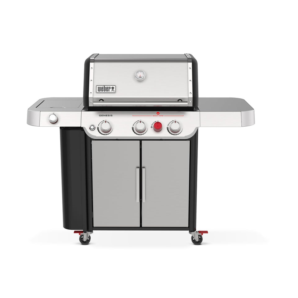 Weber Genesis S-335 3-burner grill in action; even heat for family meals.