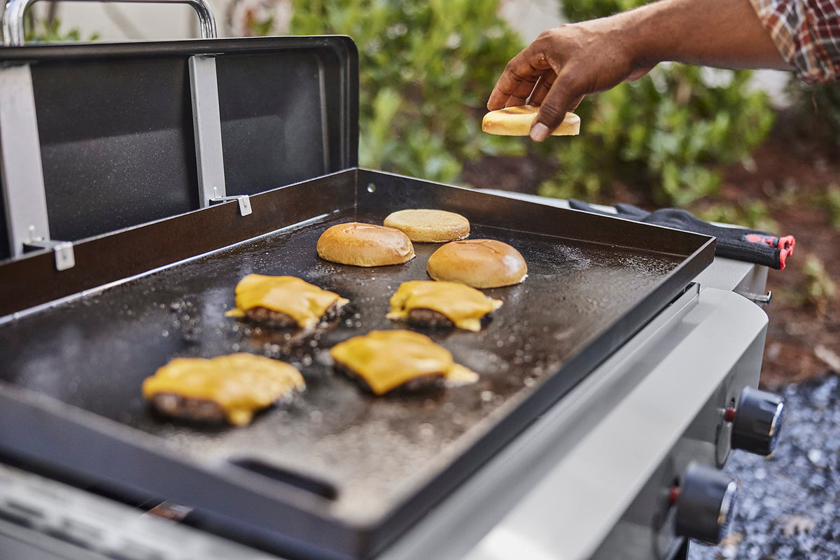 Weber Griddle Press's durable cast iron stands up to daily use.