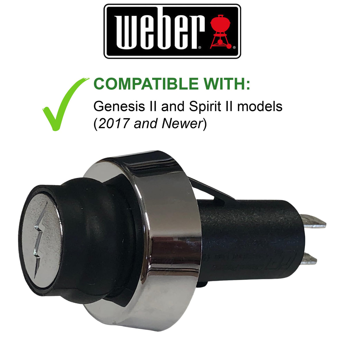 Weber igniter switch detail shot highlights durable components for long-lasting grill ignition