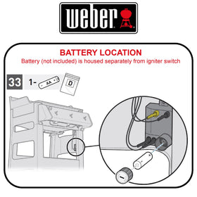 Weber igniter switch with wiring harness ready for easy replacement on 2017+ Genesis II grills