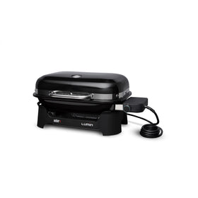 Weber Lumin Compact grill front view for space-saving patio use.