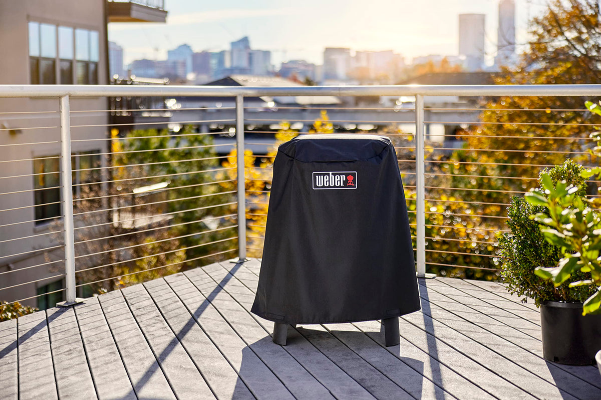 Weber Lumin cover provides weather protection for urban grilling on balconies.