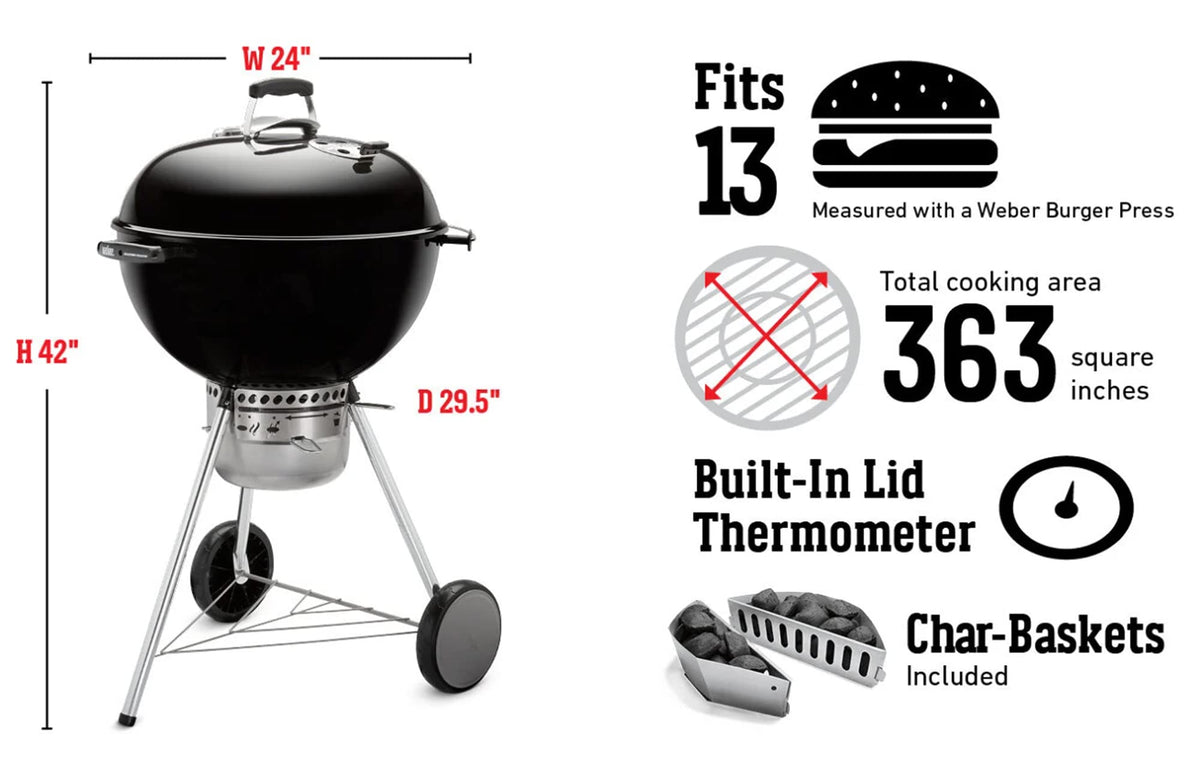 Weber Master-Touch 22-inch porcelain-enameled bowl resists rust and cracking