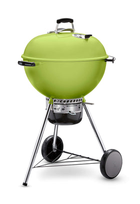 Weber Master-Touch 22-inch spring green front angle view of the kettle