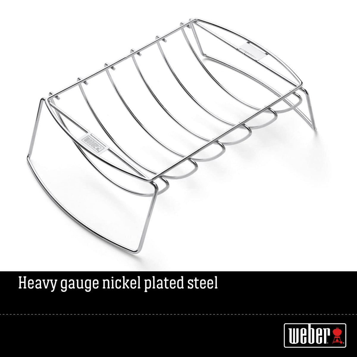 Weber Original Rib & Roast Holder keeps roasts elevated for even heat.