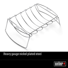 Weber Original Rib & Roast Holder keeps roasts elevated for even heat.