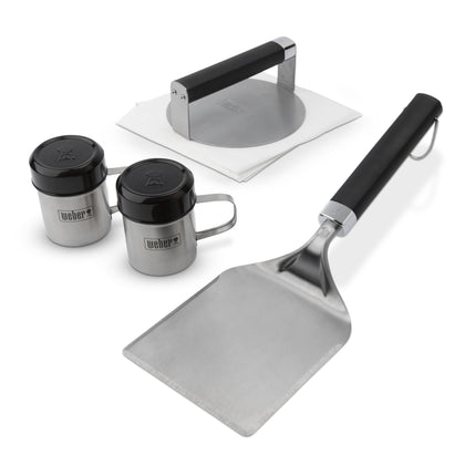 Weber Smashed Burger Press creates edge-to-edge crust for juicy burgers