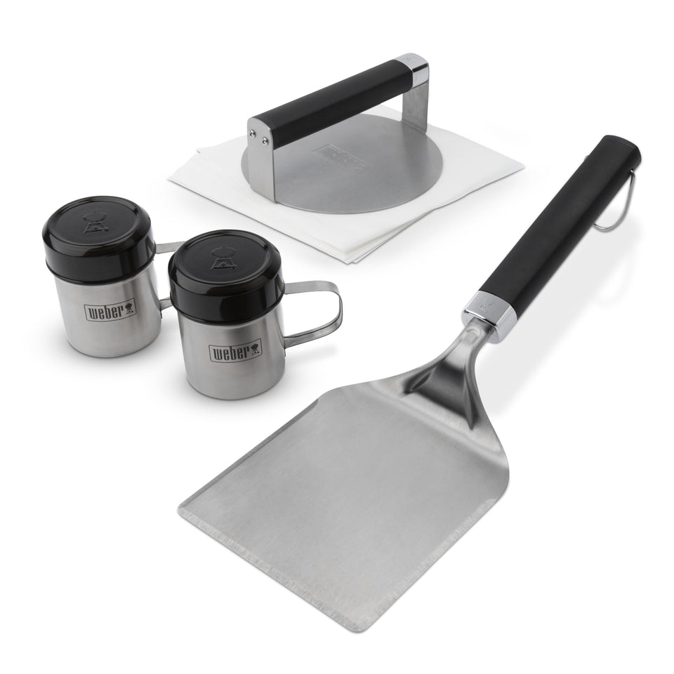 Weber Smashed Burger Press creates edge-to-edge crust for juicy burgers