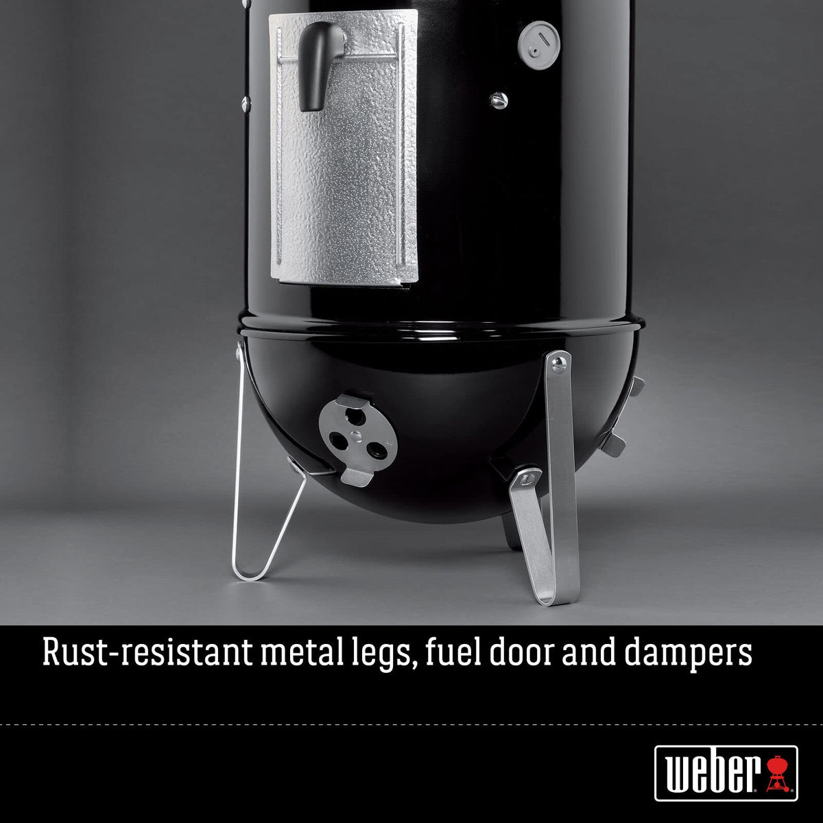 Weber Smokey Mountain exterior shows durable porcelain finish.