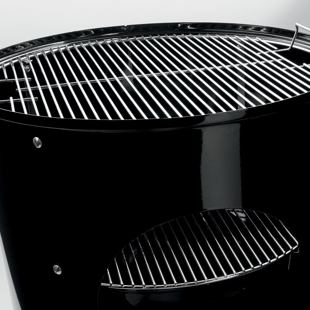 Weber Smokey Mountain dampers enable precise heat control during cooking.