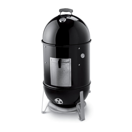 Weber Smokey Mountain exterior shows sturdy steel for outdoor smoking.