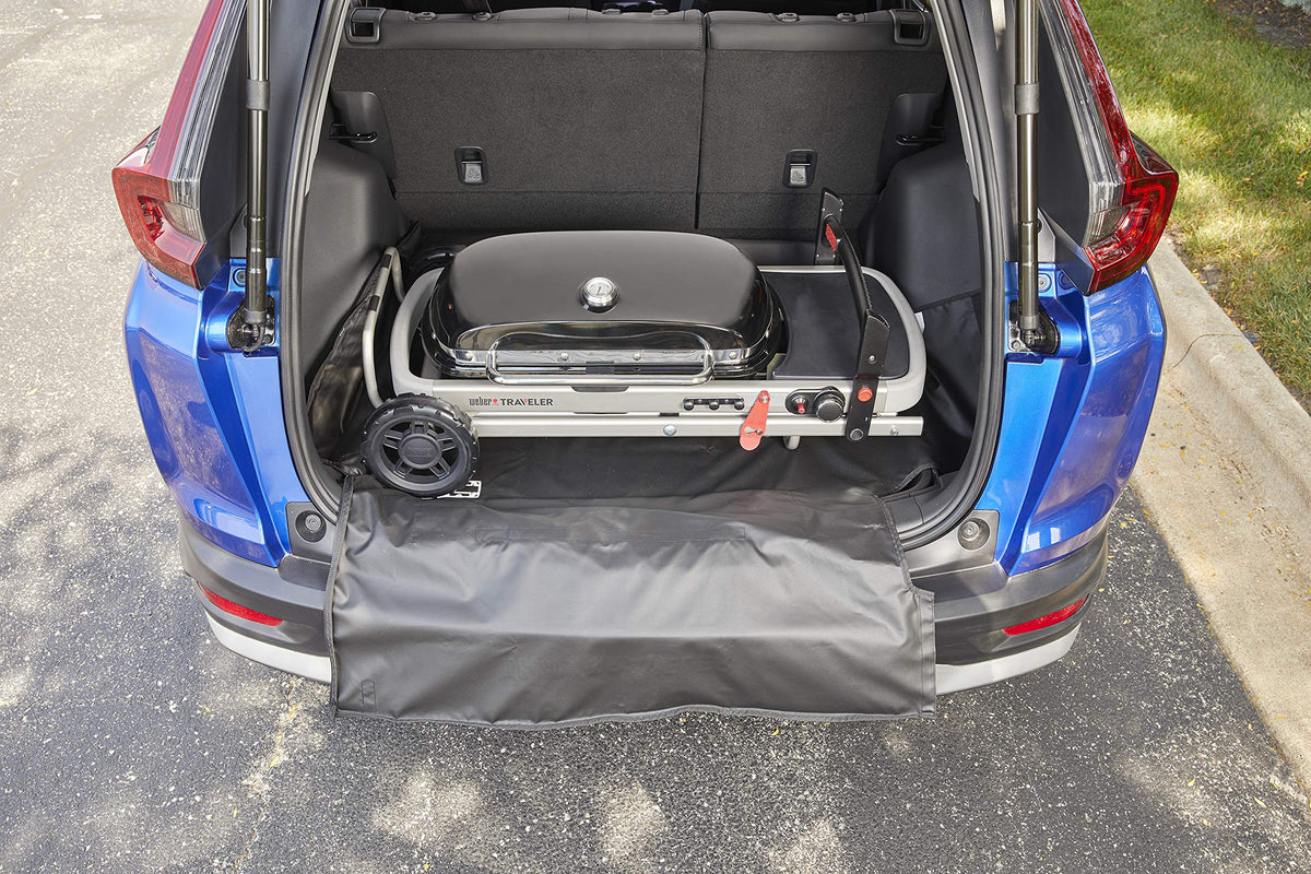 Weber Traveler easy-transport cover helps organize gear and protect the interior