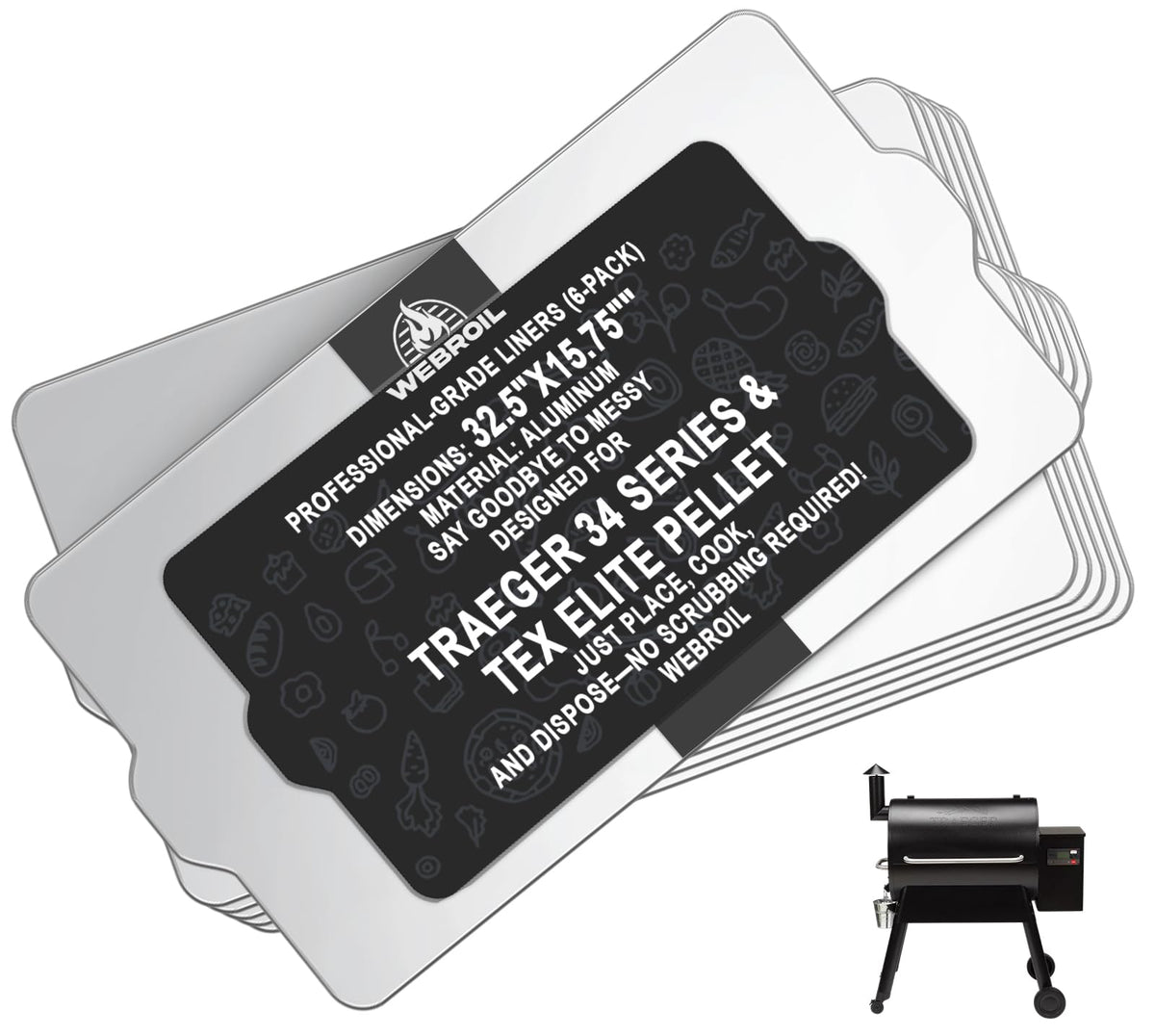 WEBROIL BAC410 drip tray pro34 fit for Traeger Pro 34 grills.