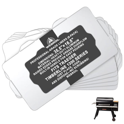 WEBROIL BAC515 liner for 35.5x16.5 inch trays enables easy cleanup.