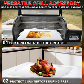 WEBROIL disposable liner shown ready for campsite grilling.