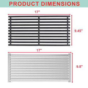 WEBROIL cooking grates with cast-iron surface deliver strong sear marks.