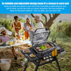 WEBROIL grill stand with powder-coated steel for outdoor durability