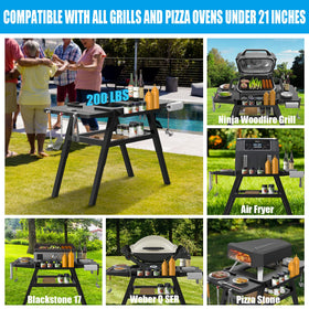 WEBROIL grill stand with paper towel holder for quick cleanup